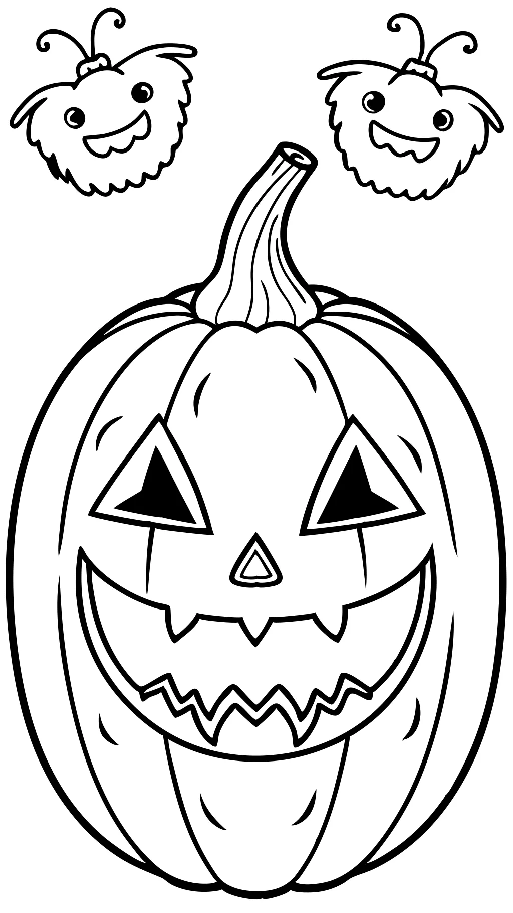 Página de coloración imprimible para colorear de calabaza de Halloween